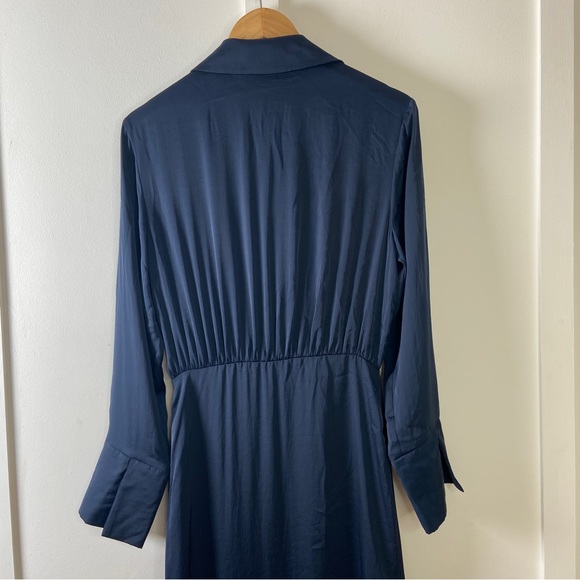 Zara long blue satin dress - Size L - Picture 10 of 11
